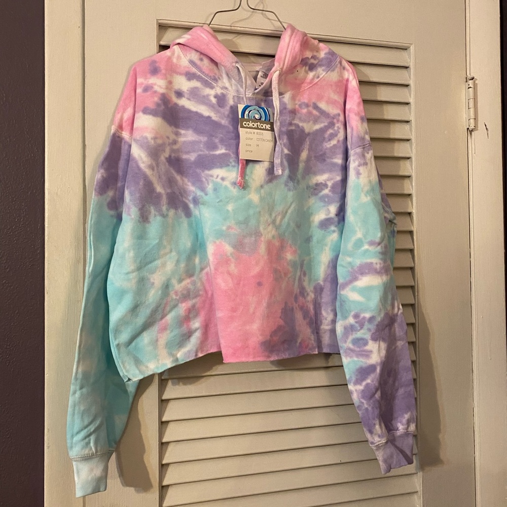 Crop tie dye hoodie